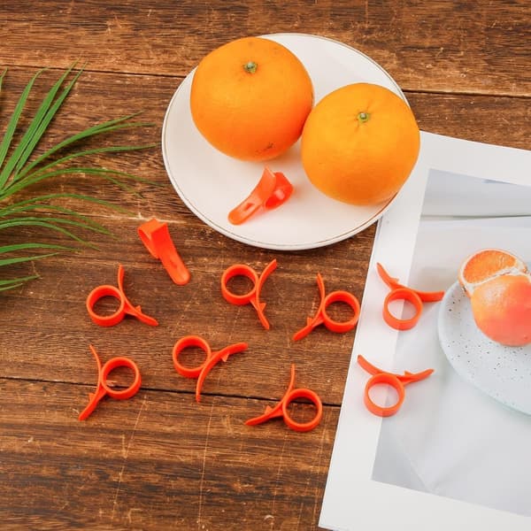 Snail Finger Ring Orange Peeler - 10-pack, Creative Citrus Fruit Peeling Tool, Easy and Efficient