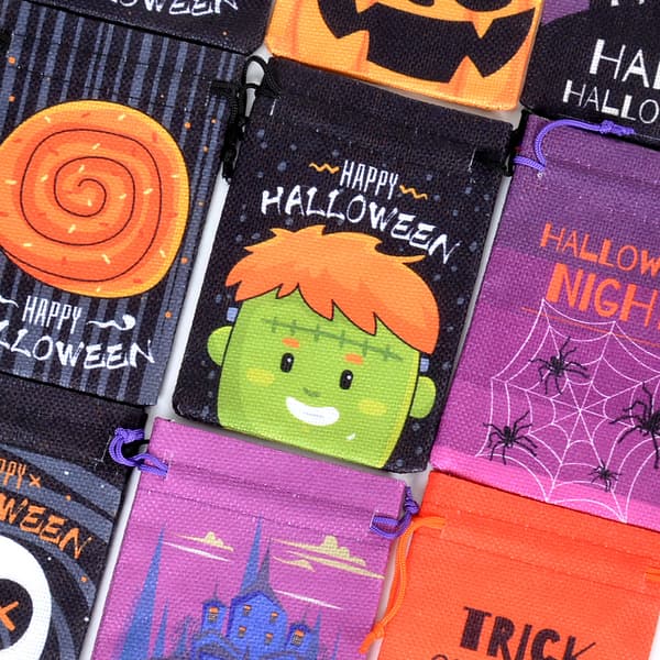 3 Halloween gavepose oppbevaringsposer for barn Purple hat 10*15cm