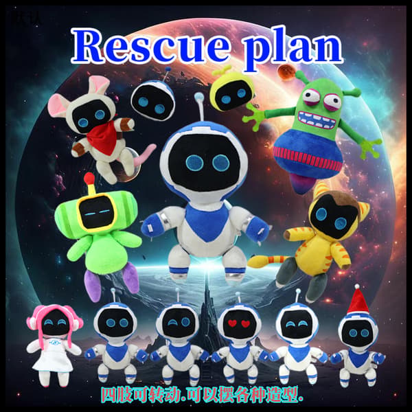 Astro Bot Rescue Plan -pehmolelu, luova pehmonukkelelu robot head Independent compression packaging