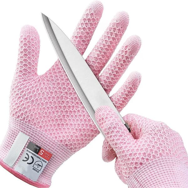 Skärskyddshandskar klass 5 pink m