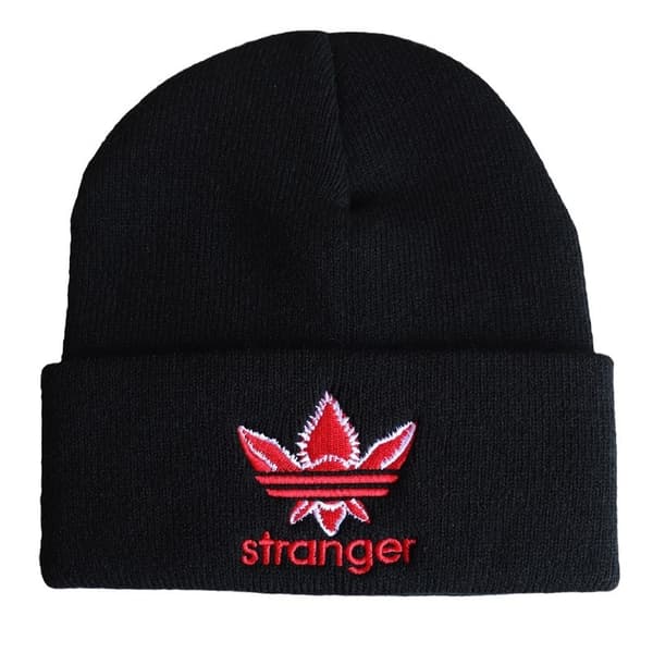 Stranger Things: Alfabet Broderad Stickad Mössa, Stickad Mössa, Stickad Mössa, Huvmössa Lie Grey adjustable