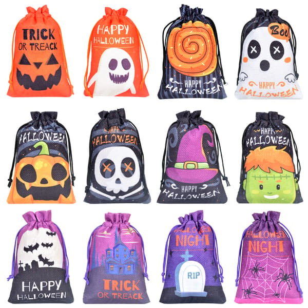 3 Halloween gavepose oppbevaringsposer for barn Purple hat 10*15cm