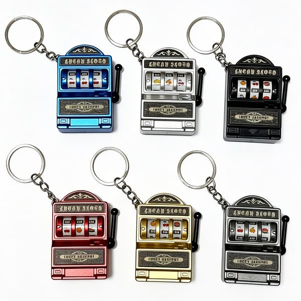 Hedelmäpeliavainnippu galvanointipelikonsoli retro keinukone pieni lelu dekompressiolaukkuriipus Fruit Machine - Silver