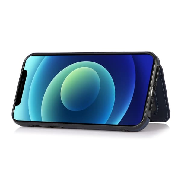 iPhone 13 Pro Max - Nahkapäällysteinen kuori korttipaikalla - Sininen