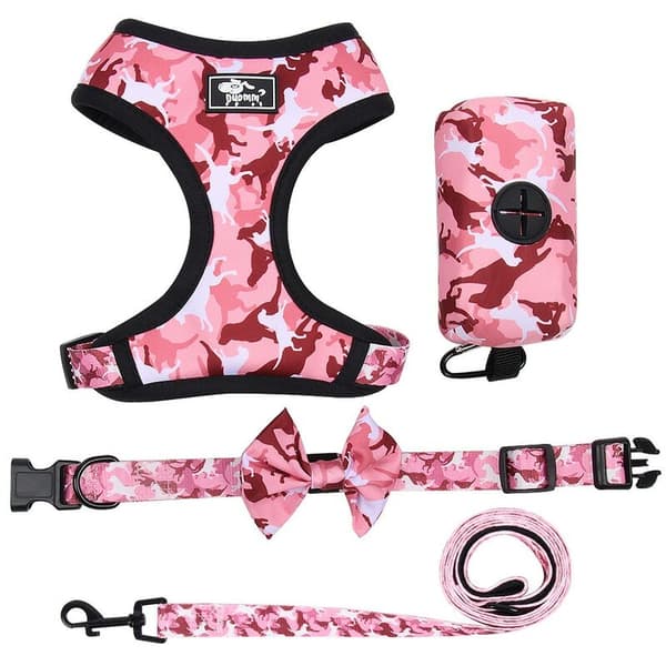 4-delt sæt med hundetilbehør, M, Rosa