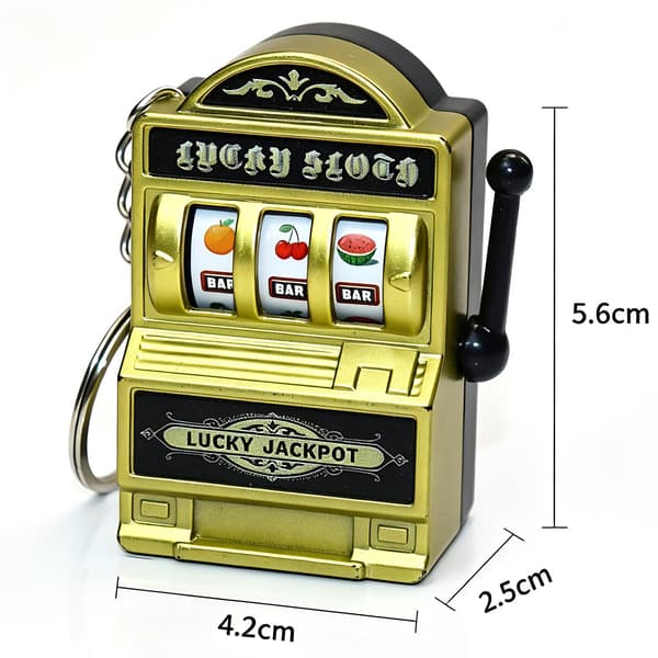 Hedelmäpeliavainnippu galvanointipelikonsoli retro keinukone pieni lelu dekompressiolaukkuriipus Fruit Machine - Silver