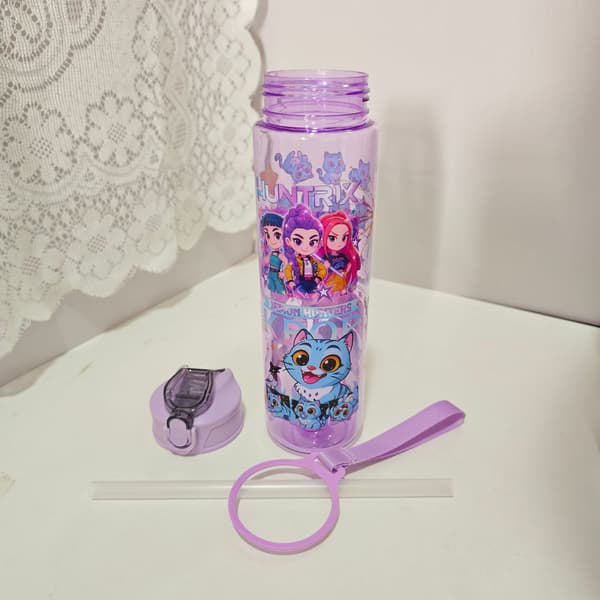 Monster Hunt Tecknad Sugrör Vattenflaska Stor Kapacitet Studsande Transparent Plast Vattenkopp Rymdkopp 800ml powder 800ml