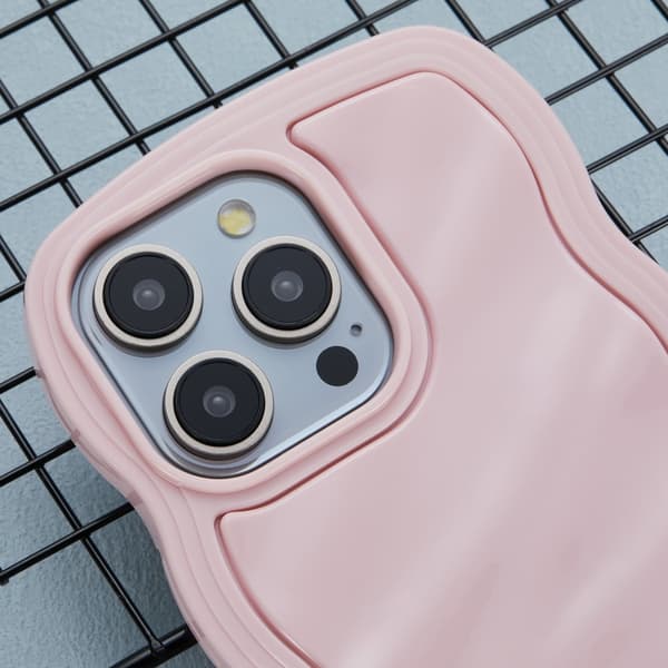 iPhone 14 Pro Mobilskal Bølget Tekstur Rosa