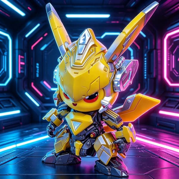 Bumblebee Mech Pikachu Håndlavet Pok é mon Trendy Play GK Model Tilbehør Gave Pikachu COS Bumblebee