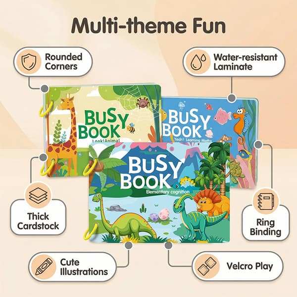 Busy Book Quiet Book Busy Book Engelsk Version Rivbok Barns Pusselleksak leaming maths