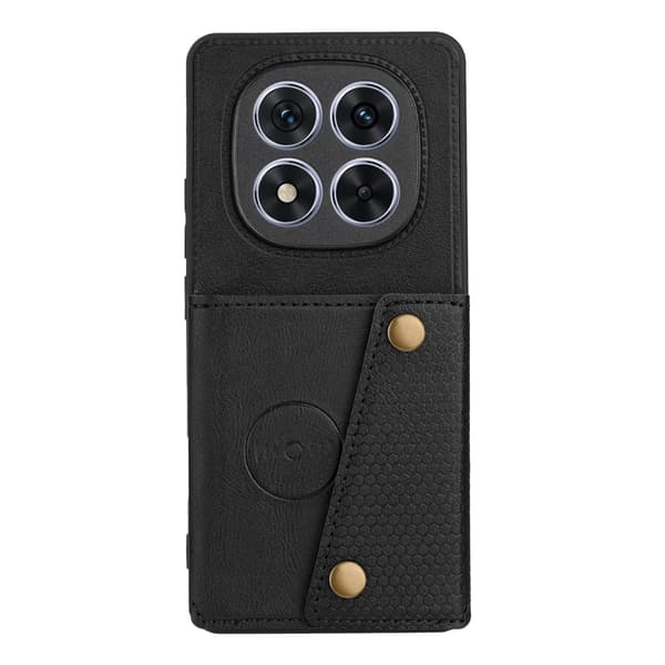 SKALO PU-læder 2-kortlomme cover til Xiaomi Redmi Note 15 Pro 5G - Sort Sort