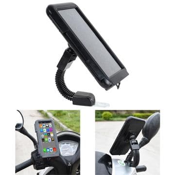 S2102 Vandtæt mobilholder til motorcykel - Sort Sort