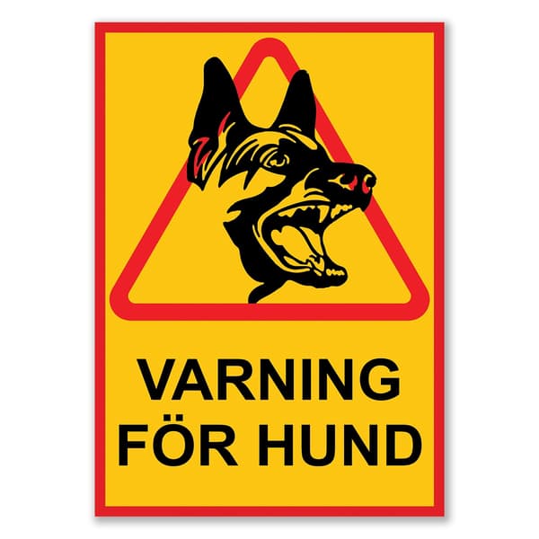 ADVARSEL HUND Skilt - Hundeskilt / Advarselsskilt A4 A4