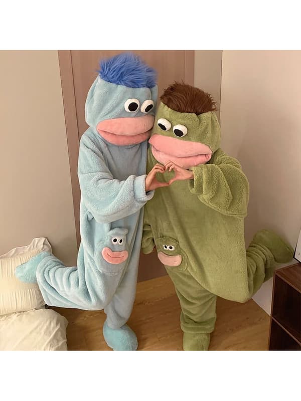 Unisex Barnkläder: Blå XXL Korallfleece Pyjamas för Kvinnor, Tjock Mysig Vintersovkläder Blue 150