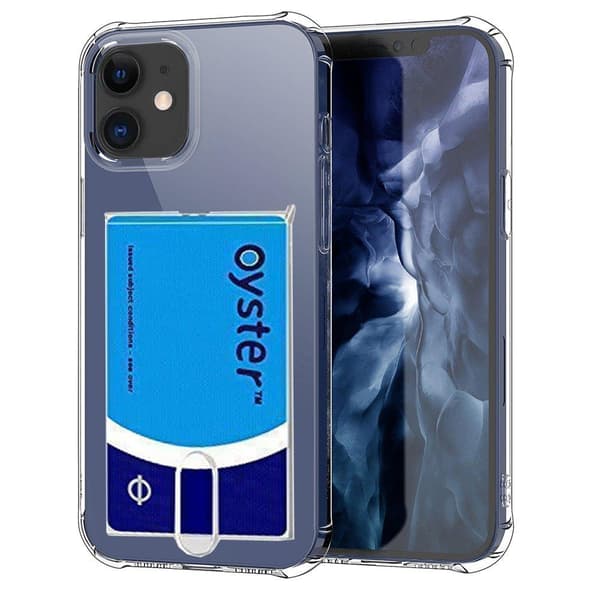 iPhone 12 Mini - Praktisk etui med kortholder Transparent