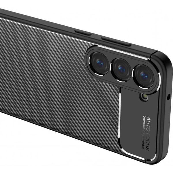 Samsung S23 Støtsikkert Slankt Deksel FullCarbon V4 Svart