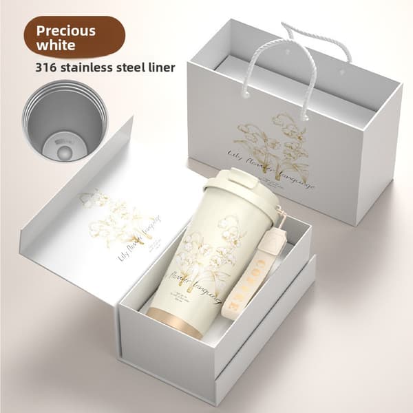 Kaffekopp 316 rustfritt stål isolert kopp Luan Tail Flower 500ml