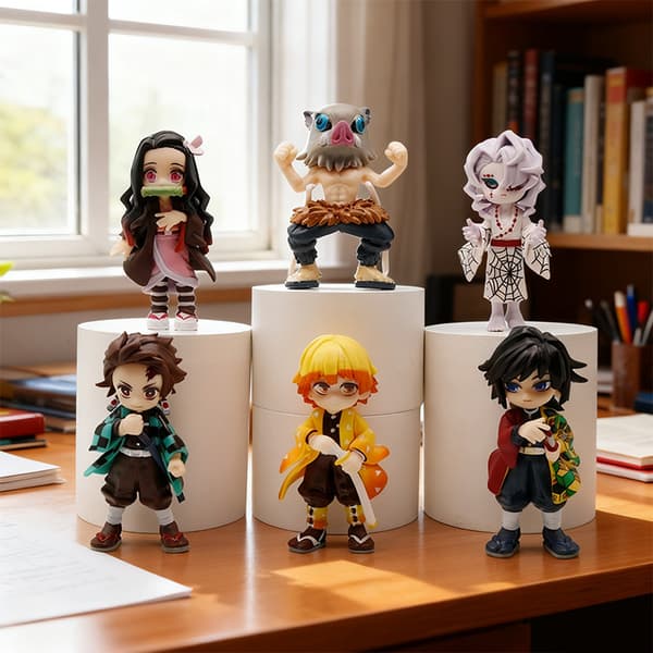 Trendig Blind Box Demon Slayer Födelseblomma Q-Version Docka Liten Prydnad Ghost Hunting 6 Boxes