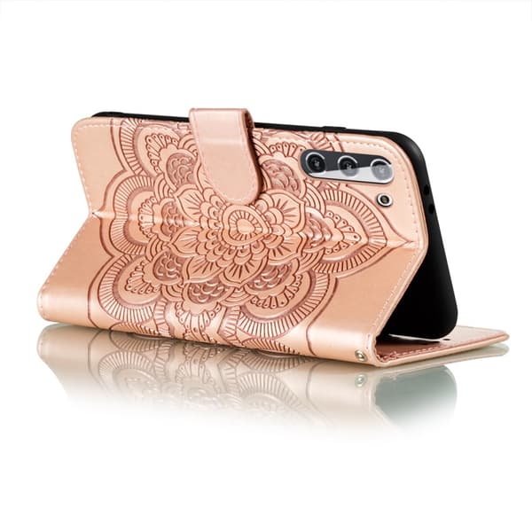 Samsung Galaxy S21 - Mandala Läderfodral - Roséguld