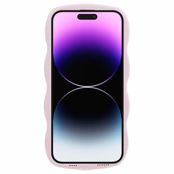 iPhone 14 Pro -puhelinkuori, aaltoileva kuvio, vaaleanpunainen