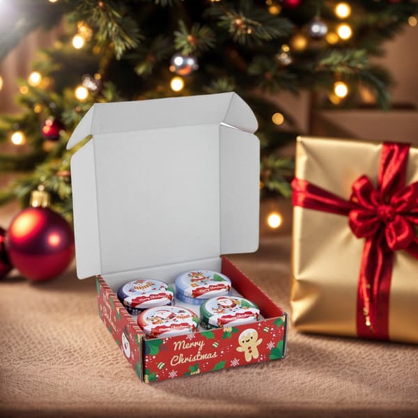 Jule Aromaterapi Lys Fest Dekoration Aromaterapi Gaveæske med Store Bønnevoks Julelys Ledsagergave 78 A 4 piece gift box