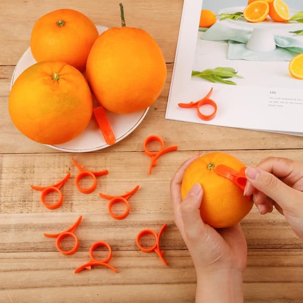 Snail Finger Ring Orange Peeler - 10-pack, Creative Citrus Fruit Peeling Tool, Easy and Efficient