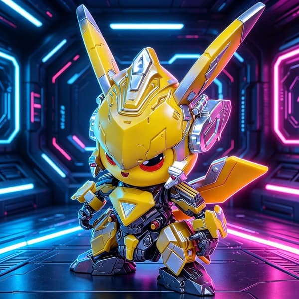 Bumblebee Mech Pikachu Håndlavet Pok é mon Trendy Play GK Model Tilbehør Gave Pikachu COS Bumblebee