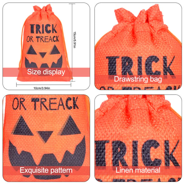 3 Halloween gavepose oppbevaringsposer for barn Purple hat 10*15cm