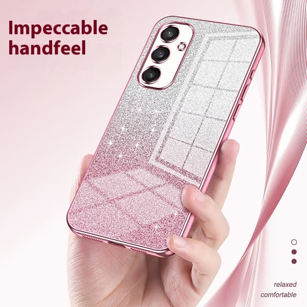 SKALO Samsung S25 Galvanisering Glitterdeksel - Rosa Rosa
