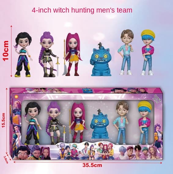 Devil Hunting Herrtrupp Damtrupp Dockor Handgjorda Leksaker 6 Presentförpackningar Women's 6  boxes with keychain -420g