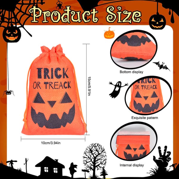 3 Halloween gavepose oppbevaringsposer for barn Purple hat 10*15cm