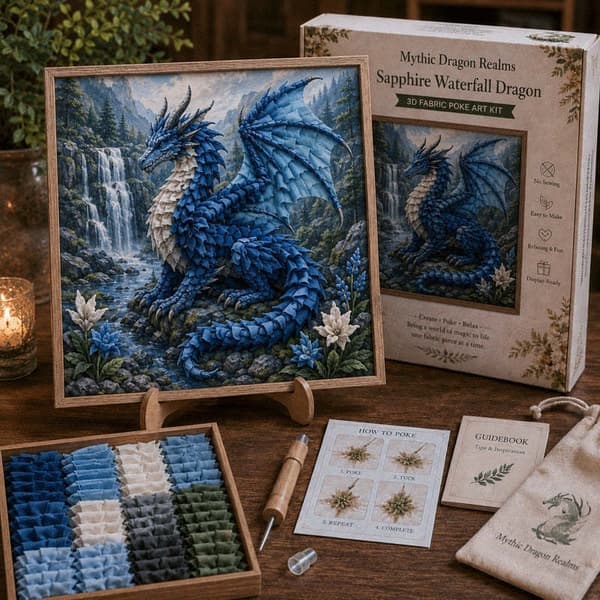 Mythic Dragon Realms 3D-tygkonst-kit Dragon Domain 3D-tyg Crimson ember dragon