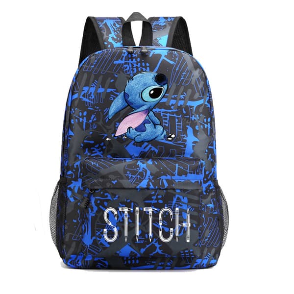Stitch Stitch Rygsæk Sort Stjernehimmel Stor Kapacitet Studiebogstaske Trendy Lightning Black