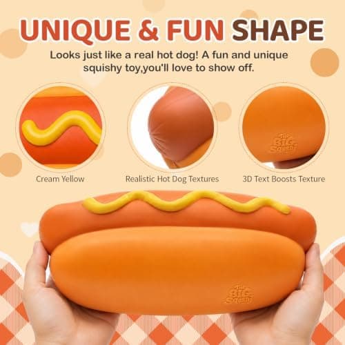 Jumbo Squishy Hot Dog Kolossal Stigande Klämleksak för Ångestlindring