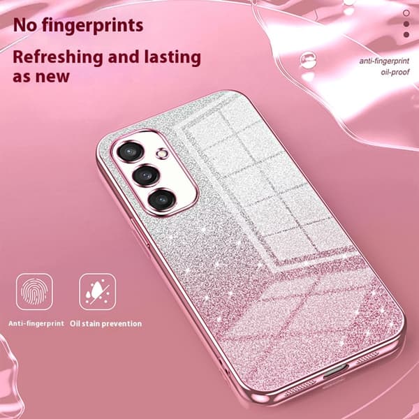 SKALO Samsung S25 Electroplating Glitter Skal - Rosa Rosa