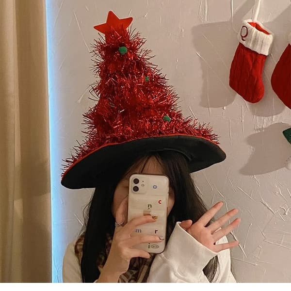 Julepynt Hat Festival Party red
