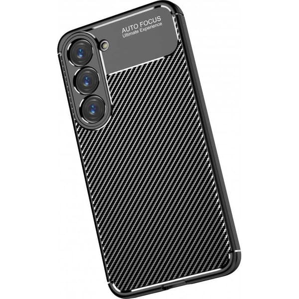 Samsung S23 Støtsikkert Slankt Deksel FullCarbon V4 Svart