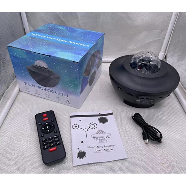 Astronaut Stjernehimmel Projeksjonslys Aurora Bluetooth APP Atmosfærelys USB Black Bluetooth water pattern light