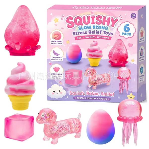 Varmt sælgende sæt: Fidget Squishy Box, mystisk maltsukker æltemusik, langsom rebound blind boks 8 piece set [Steamed bun A style]
