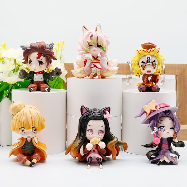 Trendig Blind Box Demon Slayer Födelseblomma Q-Version Docka Liten Prydnad Standing 6 Q version (bagged)