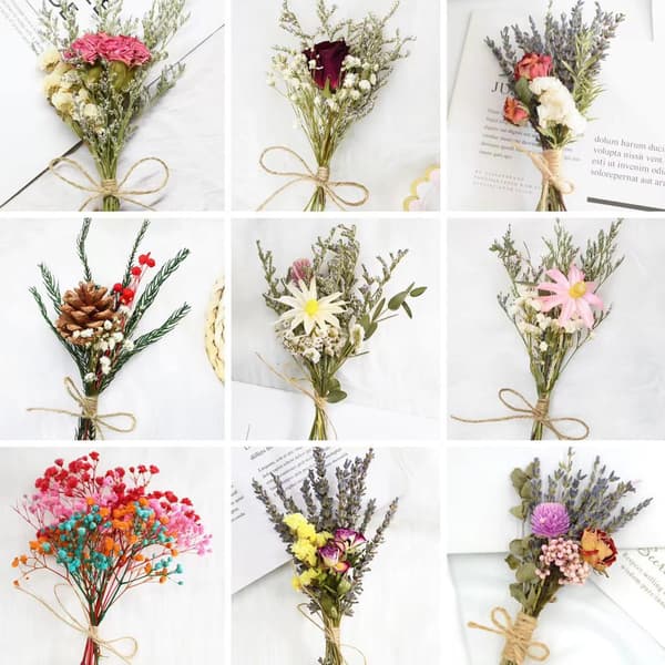 Evig Blomst Tørret Blomst Festival Gave Mini Lille Blomsterbuket Aromaterapi Flaske Brystblomst Hydrangea Rabbit Tail Love Grass