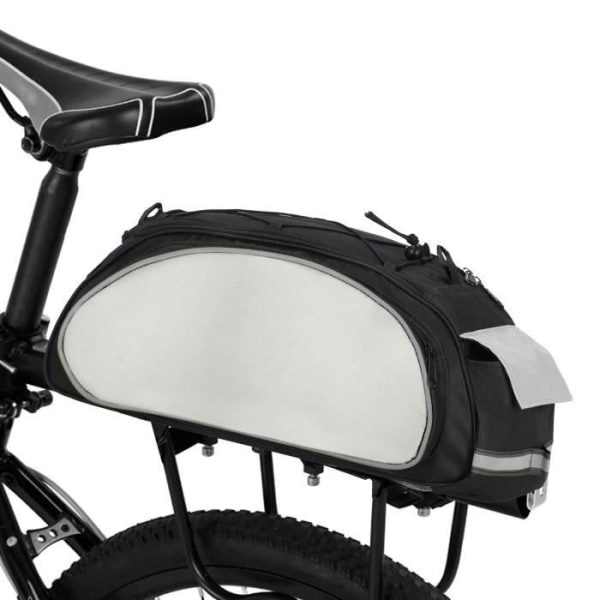 SPRINGOS® cykeltaske 21x40cm med håndtag, 14L vandafvisende - Sort/Grå svart grå