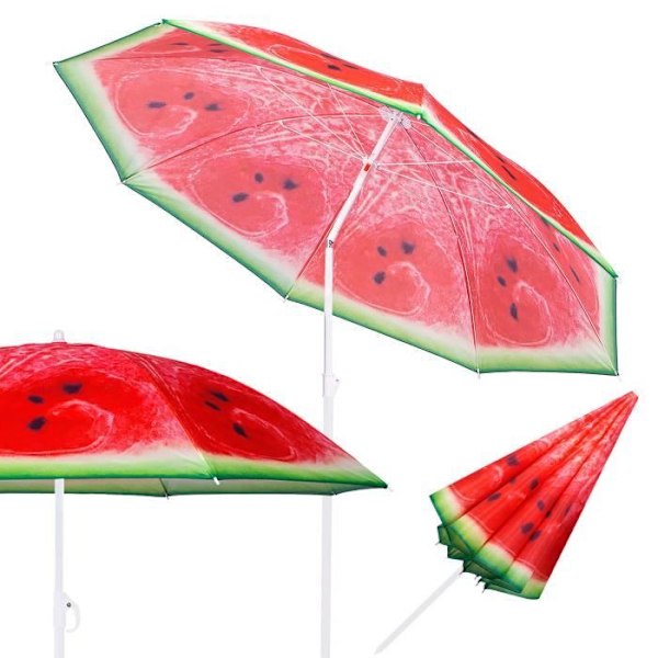 Parasol - SPRINGOS® - 160 cm - Metall - Polyester - Röd vattenmelon