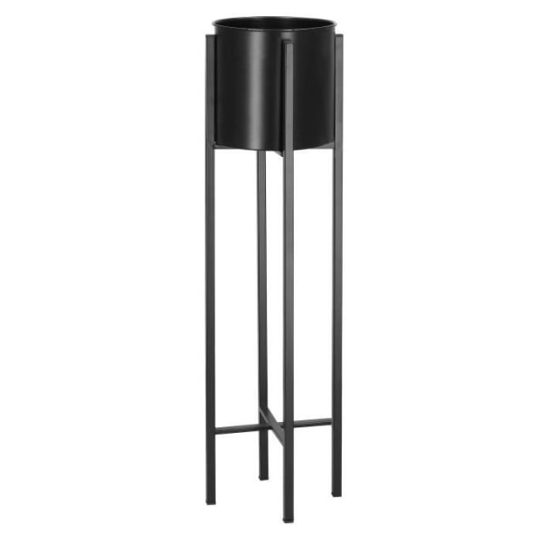 SPRINGOS® Metal blomsterbed med en sort potte, 16 x 74 cm den perfekte indretning til indvendigt og udvendigt i dit hjem Svart