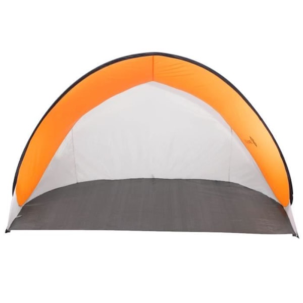 Strandtält - SPRINGOS - ihopfällbart 200x120cm - glasfiber - grå och orange - pop-up grå+orange