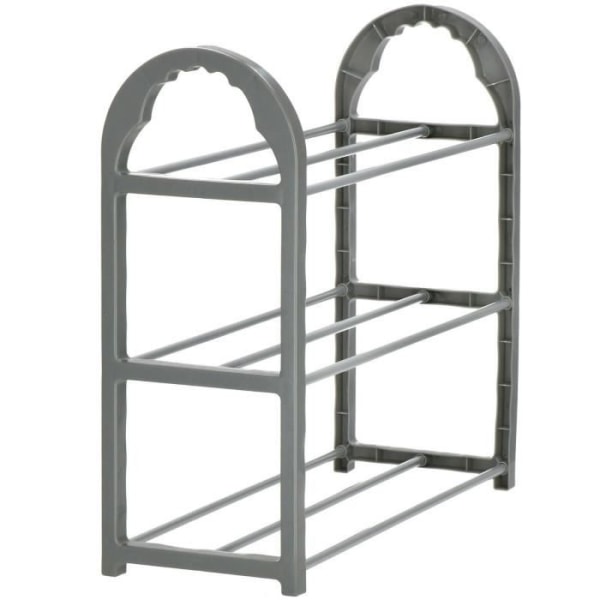 Skostativ - SPRINGOS - 3 niveauer - Grå - Max belastning 15 kg - 49x19x47,5 cm Grå