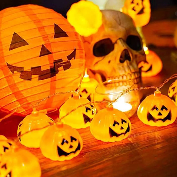 Valoketju - SPRINGOS - Halloween - 20 LED - Vilkkuminen - Lämmin valkoinen - Sisäkäyttöön gul