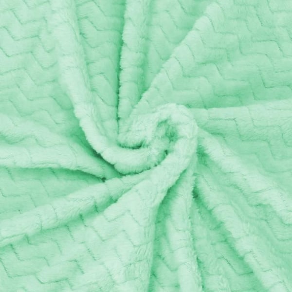 Sengetæppe - SPRINGOS - 200 x 220 cm - Zigzag mønster - Blødt - Vaskbar pastellgrön