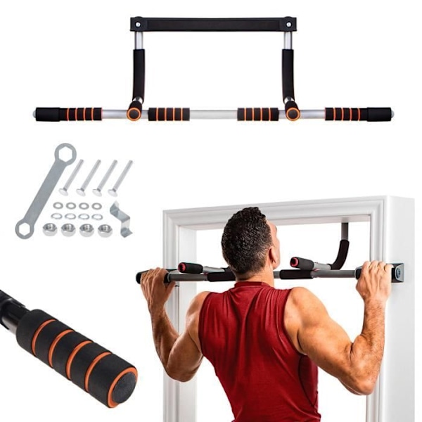 Pull-up bar - SPRINGOS - 95 cm - Stål - Multifunktionel - 100 kg svart