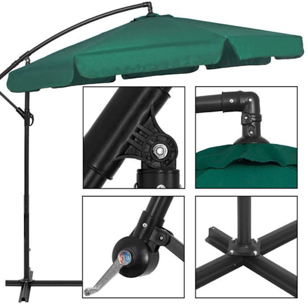 Springos® Sivupaneeli puutarhan aurinkovarjo, jossa on vipu, sisältäen suojapussin 350 cm